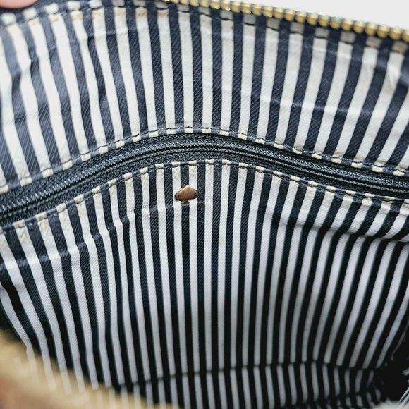 Kate Spade Lombard Street Cayli Black Leather Crossbody Bag Striped Designer - Picture 8 of 14